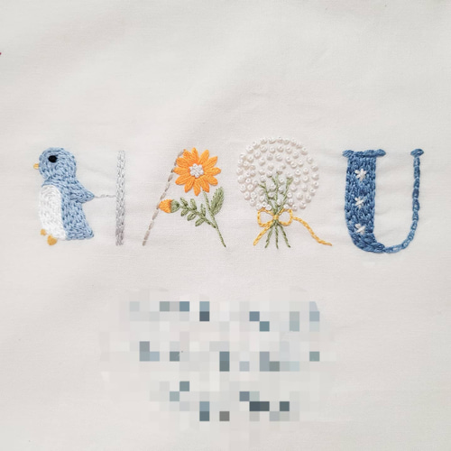 ❁受注制作専用❁ B5サイズ 刺繍ネームボード 命名書 名前刺繍