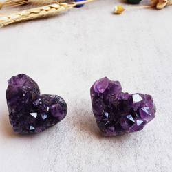 アメジスト 原石 天然石 紫水晶 ハット形　2点セット 2枚目の画像