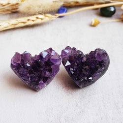 アメジスト 原石 天然石 紫水晶 ハット形　2点セット 5枚目の画像