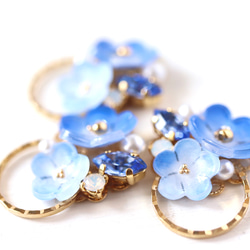 Nemophila bijou*ring 耳環/耳環（藍色、花、禮物） 第6張的照片