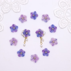 單隻風鈴草 *耳環/耳環（淺紫色） 花、禮物 第7張的照片