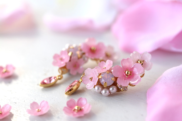 桜ときらめくbijouのイヤーカフ 10枚目の画像
