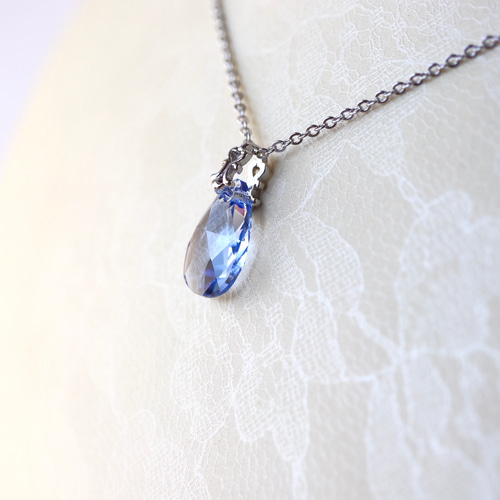 パール 青い涙型ペンダント ネックレス　k18 POWER ON THE MOON BLUE TOPAZ NECKLACE(2ZN2336)K18 ネックレス