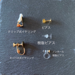 グレースモーキー色の花とbijouのピアス／イヤリング 4枚目の画像