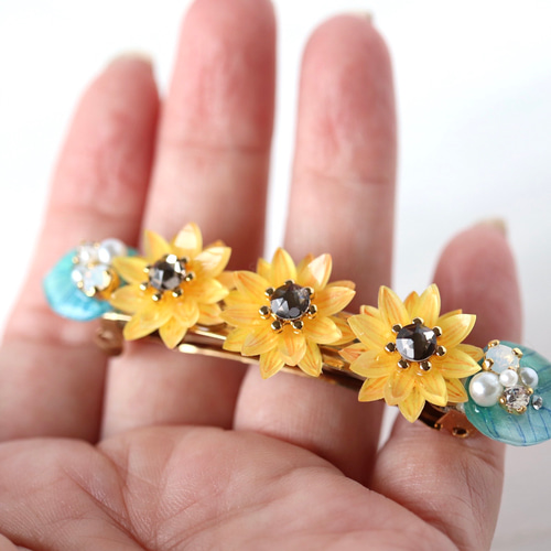 ひまわりバレッタ (向日葵、ヒマワリ) バレッタ ジュネ 通販 9549411