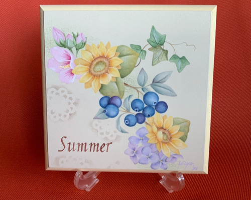 トールペイント作品　Berry Plants トールペイント 向日葵 夏の花といえば向日葵🌻 シェリー