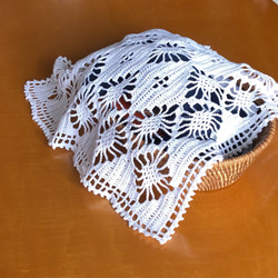 手編みレース マルチカバー（ホワイト） 【37cm×37cm】 その他