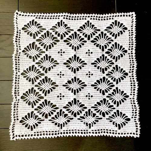 手編みレース マルチカバー（ホワイト） 【37cm×37cm】 その他