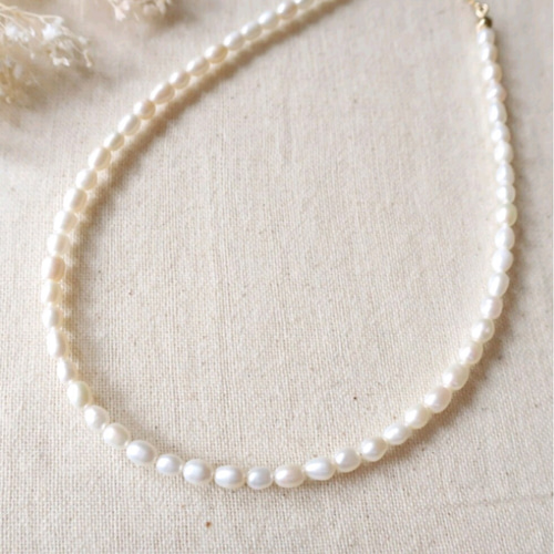淡水パールのワイヤーネックレス　♯22 SALE 33%OFF】淡水パールのワイヤーネックレス ♯22 ネックレス