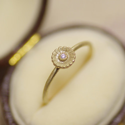 ガーベラの指輪（K10 ダイヤ） 4枚目の画像