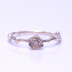 薔薇の指輪(K10,ダイヤ) 1枚目の画像