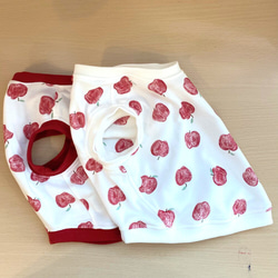 赤りんごタンクトップ　犬服　フレブル服 1枚目の画像