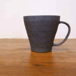 「きりかぶ　マグカップ　黒」　コーヒーカップ 2枚目の画像