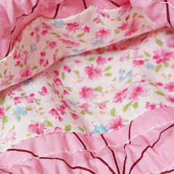 【送料無料】ピンクの巾着袋 布バッグ 布小物 麻の葉柄 小物入れ 和雑貨 和柄 7枚目の画像