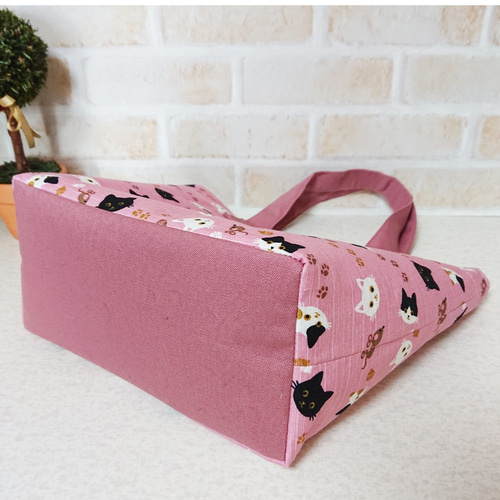 受注制作】可愛いねこ柄 トートバッグ ランチトート ねこ好き 猫