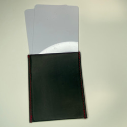 高級イタリアンレザー　ミニマムウォレットレッドフラップ　エルバマット（コンパクト財布　ミニ財布　小さい財布） 8枚目の画像