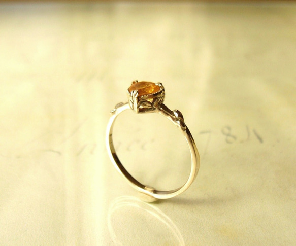 マンダリンガーネットのK10の指輪 3枚目の画像