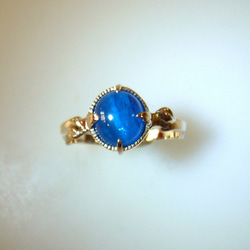 Sold 「S様オーダーメード　ブルーアパタイトキャッツアイの指輪」 4枚目の画像