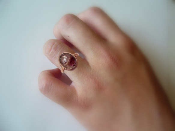 アメジストルチルクォーツの指輪 3枚目の画像