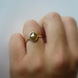 Y様専用　ナチュラルダイヤモンドの指輪(オレンジブラウン) 5枚目の画像