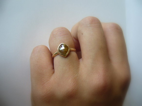 Y様専用　ナチュラルダイヤモンドの指輪(オレンジブラウン) 5枚目の画像