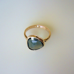 ロンドンブルートパーズのK10の指輪 4枚目の画像