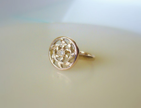 Spiral Leaf & Diamond Ring Ⅰ 2枚目の画像