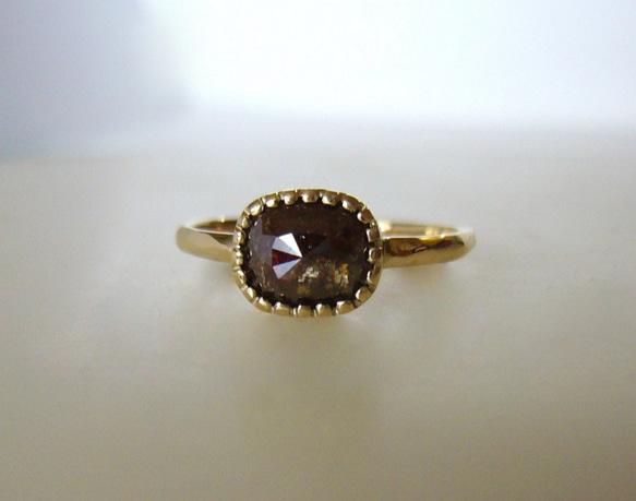 ナチュラルダイヤモンドの指輪(カカオブラウン) 2枚目の画像