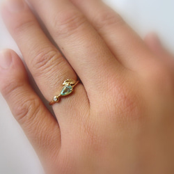 Sold パライバトルマリンとダイヤのK14の指輪 10枚目の画像