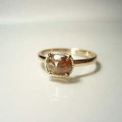 天然ダイアモンドの指輪(オレンジブラウン) 1枚目の画像