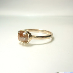 天然ダイアモンドの指輪(オレンジブラウン) 3枚目の画像