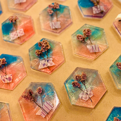 席札】【プチギフト 】宝石石鹸 Hexagon blue×pink 30個セット その他