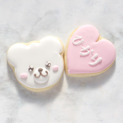 白くま＋ハート】アイシングクッキー2枚セット クッキー Kitty