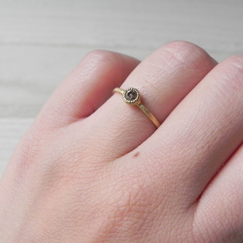 １８金 リング ライトブラウン ダイヤモンドリング ダイヤモンドリング ブラウンダイヤモンドリング【 K18 ピンクゴールド