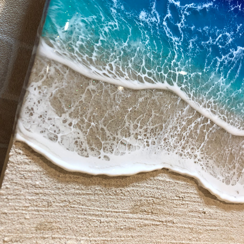 オーシャンレジン壁掛けボード　大きいサイズ　アート作品ハンドメイド　宮古ブルー オーシャンレジン壁掛けボード 大きいサイズ アート作品