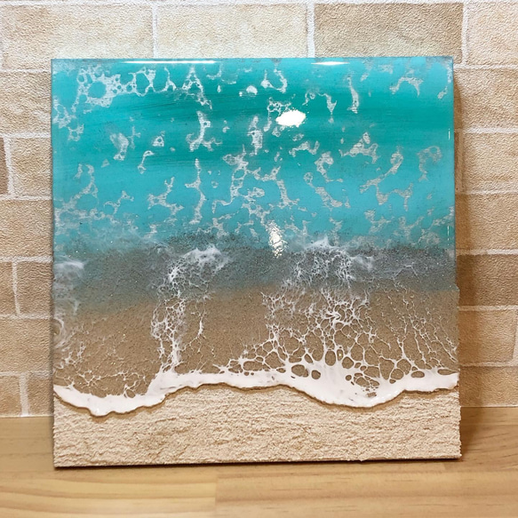 オーシャンレジン壁掛けボード　大きいサイズ　アート作品ハンドメイド　宮古ブルー 030c9f36c1f894b4873d4ba345c7d9