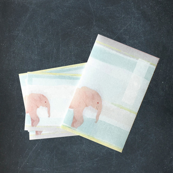 ポチ袋　メッセージカード　子ゾウのマーチ 1枚目の画像