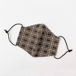 輕鬆縫製的帶有巧克力圖案的口罩☆柔軟柔軟的針織材料觸感柔軟 第2張的照片