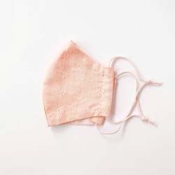 精緻的Hanamoyou棉質蕾絲口罩柔軟的嬰兒粉紅色手工縫製輕薄舒適穿著 第1張的照片