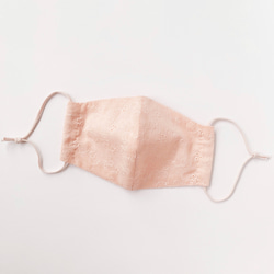 精緻的Hanamoyou棉質蕾絲口罩柔軟的嬰兒粉紅色手工縫製輕薄舒適穿著 第2張的照片
