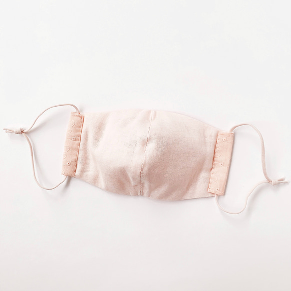 精緻的Hanamoyou棉質蕾絲口罩柔軟的嬰兒粉紅色手工縫製輕薄舒適穿著 第3張的照片