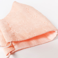 精緻的Hanamoyou棉質蕾絲口罩柔軟的嬰兒粉紅色手工縫製輕薄舒適穿著 第4張的照片