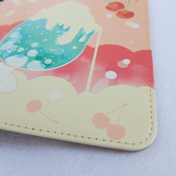 手帳型スマホケース  iphone Android ほぼ全機種対応 【クリームソーダ ピンク】 3枚目の画像