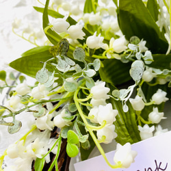 再販　すずらんのリース　結婚祝い　プレゼント　誕生日　ウェディング　プレゼント　アーティフィシャルフラワー　　 2枚目の画像