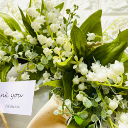 再販　すずらんのリース　結婚祝い　プレゼント　誕生日　ウェディング　プレゼント　アーティフィシャルフラワー　　 3枚目の画像