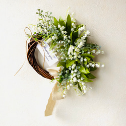 再販　すずらんのリース　結婚祝い　プレゼント　誕生日　ウェディング　プレゼント　アーティフィシャルフラワー　　 4枚目の画像