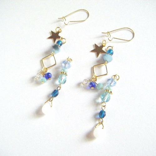 一目惚れビーズのモードピアス☻ （再販】デリカビーズピアス  