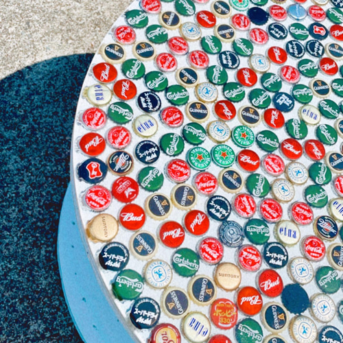 レジンテーブル ボトルキャップ カフェテーブル アメリカン雑貨 レジン