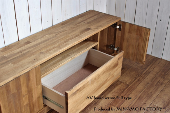 120cm 動画あり☆うれしい機能付き扉＋引き出し！　テレビボード 120cm