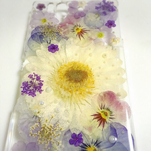 4700〜 花色変更も出来ます♡ペイントスマホケース 押し花ケース
